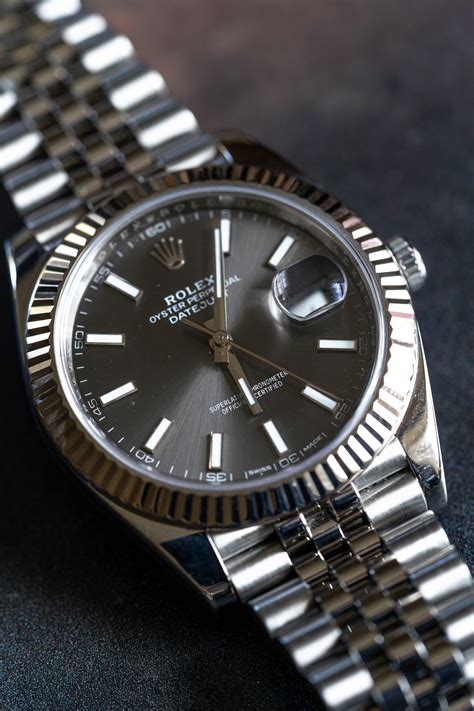 rolex datejust 41 grey dial.